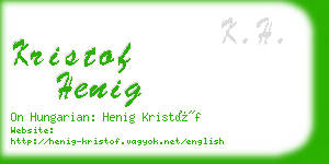 kristof henig business card